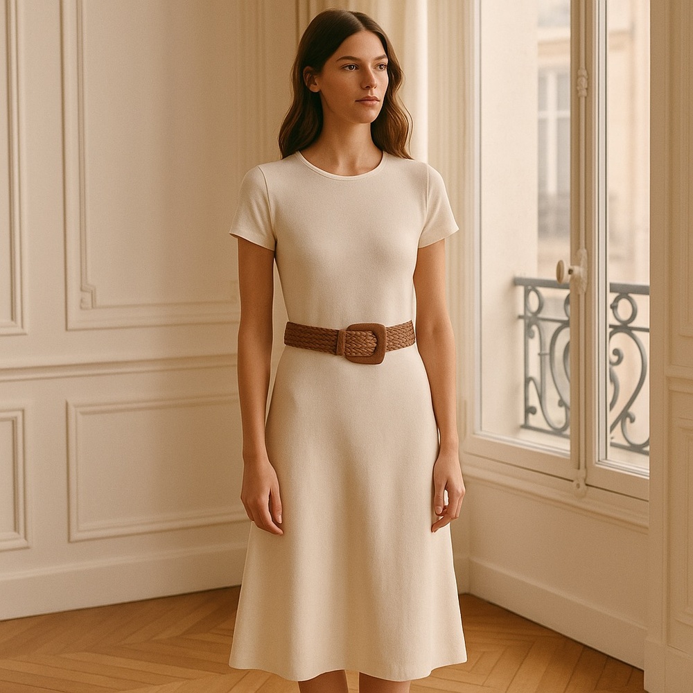 Michael Kors Sued Tan Woven Leather Belt